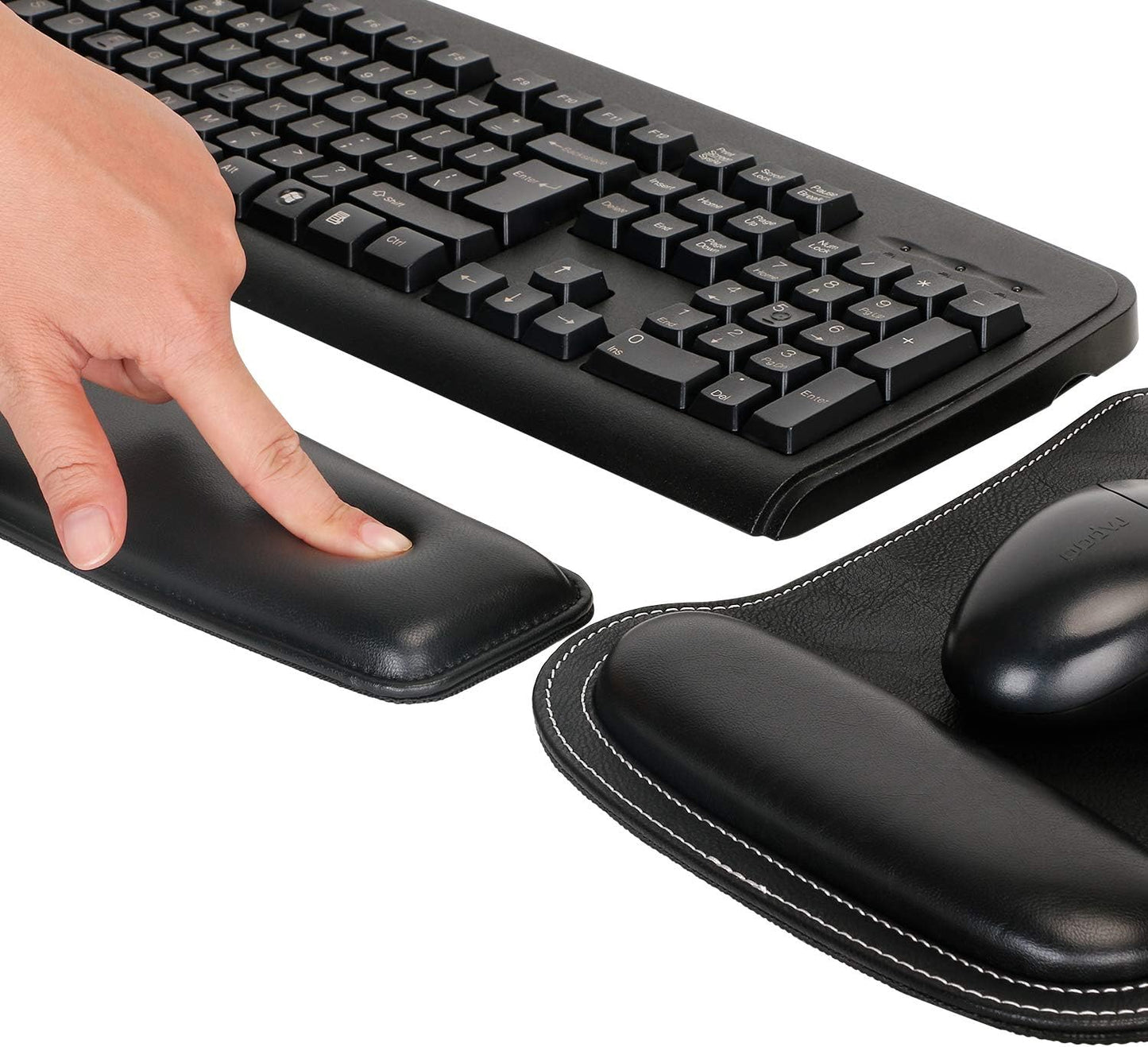 RICHEN Keyboard Wrist Rest Pad and Mouse Wrist Rest Support Mouse Pad Set,Sturdy & Comfortable & Lightweight for Easy Typing & Pain Relief-Ergonomic Support (Brown)