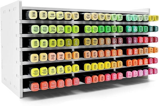 Marker Storage Organizer, Marker Holder for 252 Markers, Pens, Watercolor Brushes, and Colored Pencils – Desktop Art Supply Organizer for Home, Office, and Classroom