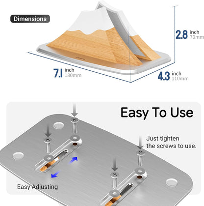AFOOYO Vertical Dual Laptop Stand - Snow Peak-Shaped Wooden Adjustable Laptop Holder,2 Slots Desktop Dock Compatible with All MacBook, Surface,Chromebook,Dell & More(Beechwood)