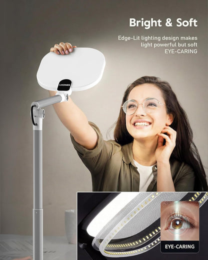 LitONES Led Desk Lamps for Home Office with Base, Tall Desk Lamp with 50 Light Modes & Memory and Timer Func Computer Light, Flexible Adjustable Table Lamps for Video Conference, Architect