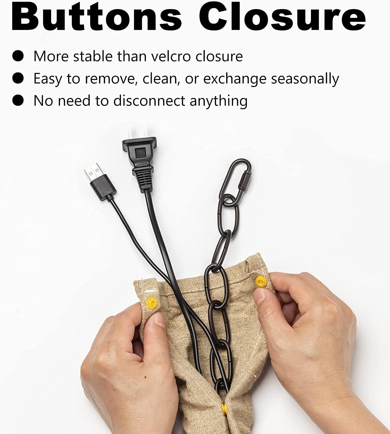 Fabric Cord Cover, Chandelier Chain Sleeve, 4 feet Length Natural Linen Burlap Wire Covers Use for Ceiling Lighting, Electrical Wires on Floor, Lamps Cable Management, Swings Chain Cover Decorative
