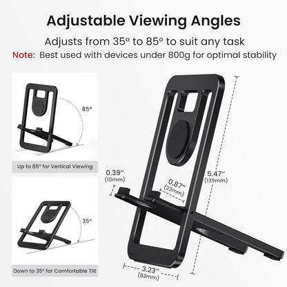 Itramax Tablet Stand for Desk,Foldable iPad Stand Desktop,Adjustable Portable Tabletop Nightstand Holder for Kindle Fire,Scribe,Paperwhite,iPhone 17 16 15,iPad Pro,Air,Mini,Samsung Galaxy Tab S10 S9