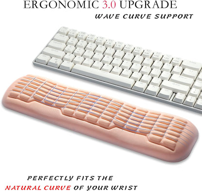 UnivoColors Ergonomic Mouse Wrist Rest,Latest 3.0 Wave Curve Design,High-Resilience Memory Foam Non-Slip Base,Reduces Wrist Fatigue,Ideal for Office Gaming & Long Hours of Use(Black)
