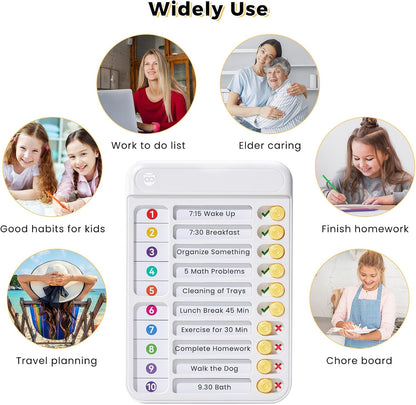Chore Chart for Kids, Checklist Planning Board with Sliders, 19 Personalizable Sheets and Magnetic Marker, ADHD Tools for Kids to Do List Routine Chart Visual Schedule Board with Stand