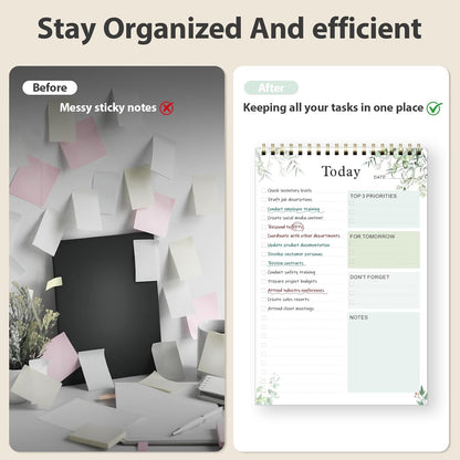 Weekly To Do List Notepad, Undated Planner with 52 Sheets (8.5''x11''), Desk Weekly Planner for Women & Man, Home School & Work