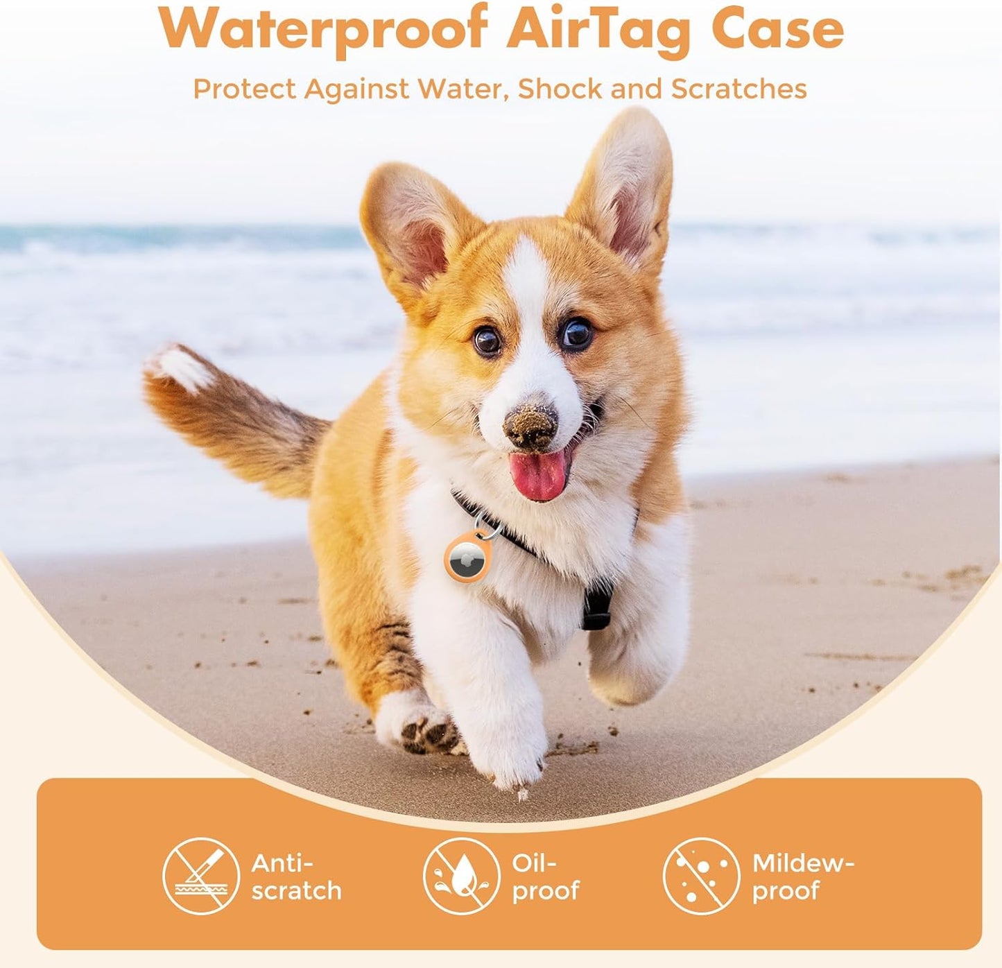 UNBREAKcable AirTag Holder for Apple - 4 Pack Air Tag Case [Fit Tightly Design] [Easy to Install] [Hold Securely] Waterproof TPU Protective Cover with Metal Keychain for Kids,Pet,Luggage,Backpack,Keys