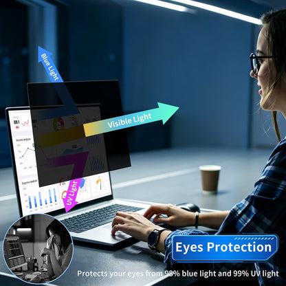 2 Pack- 27 Inch Curved Computer Privacy Screen Filter for 16:9 Widescreen Computer Screen Protector Computer Screen Privacy Shield Anti Glare and Blue Light