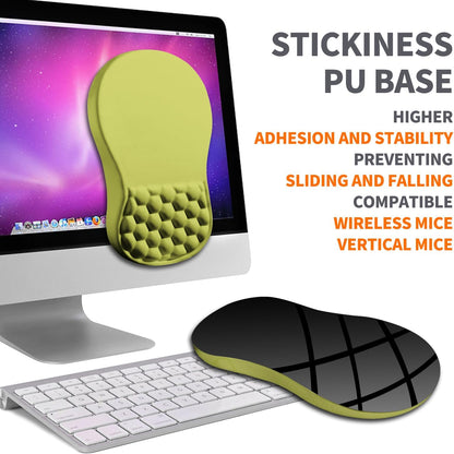 Ergonomic Joint Wrist Support Mouse Pad with Memory Foam Cushion Massage Bump, Carpal Tunnel Pain Relief Mousepad Slope Design for Wrist Rest, 11.8x7.9 in, Black
