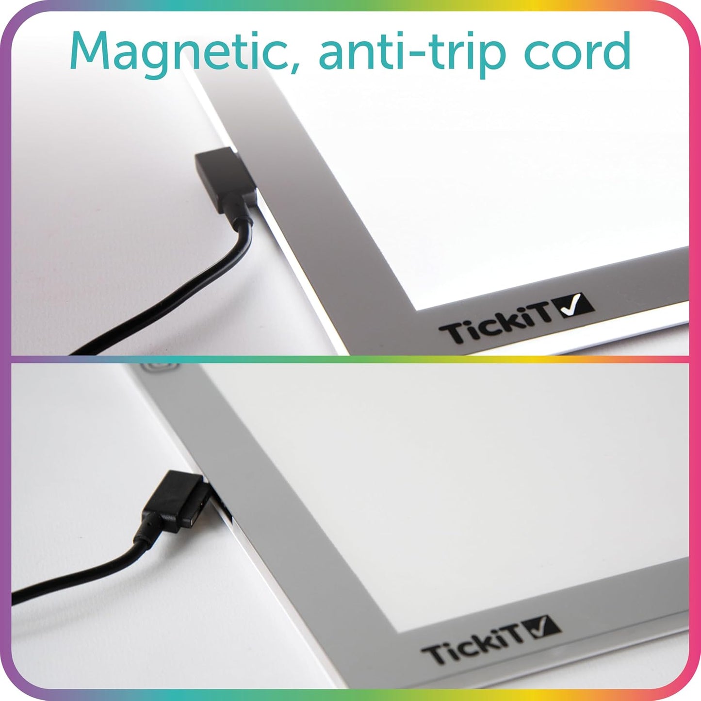 tickit Light Panel | Rectangular | Ultra Bright LED | Adjustable Brightness | Light Board for Kids | Tracing, Sensory Exploration and Color Mixing