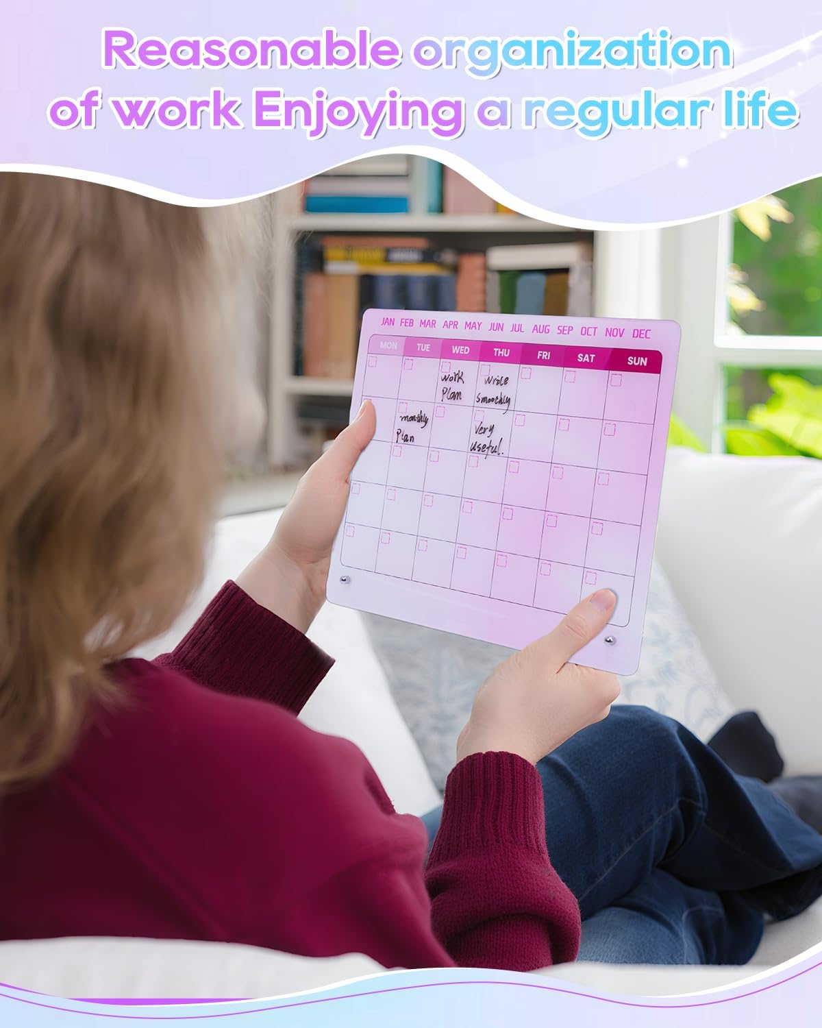 UCEC Dry Erase Calendar for Desk, 12" x 10" Weekly Planning Reminder Board, Dry Erase to Do List Calendar for Office with Stand and Pen Clip for Home Office & School Organization