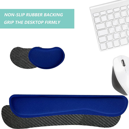 Keyboard Wrist Rest Mouse Wrist Support Set, Memory Foam Wrist Rest Pad for Computer Laptop Keyboard Mouse, Ergonomic Wrist Cushion Support for Typing Pain Relief, Gaming Home Office, Flowers Grass