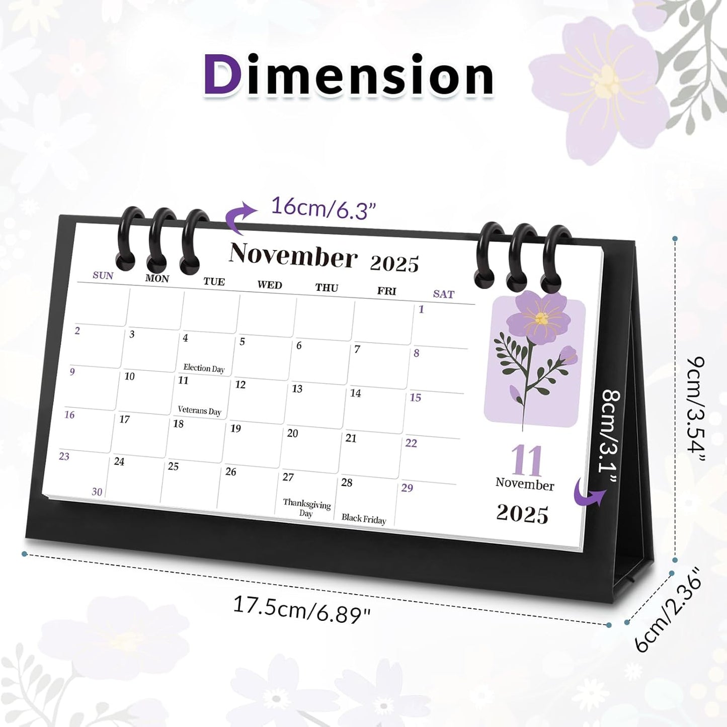 KONVINIT Small Desk Calendar 2026-2027, 6.3" x 3.1", 2026 Desk Calendar - Runs From January 2026 Until December 2027, 24 Months Mini Desktop Calendar for School, Home and Office Supplies