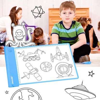 IMAGE Light Up Tracing Pad Pink Drawing Tablet Coloring Board for Kids Children to for Girls Boy (Includes 10 Traceable Sheets and Two Clips)