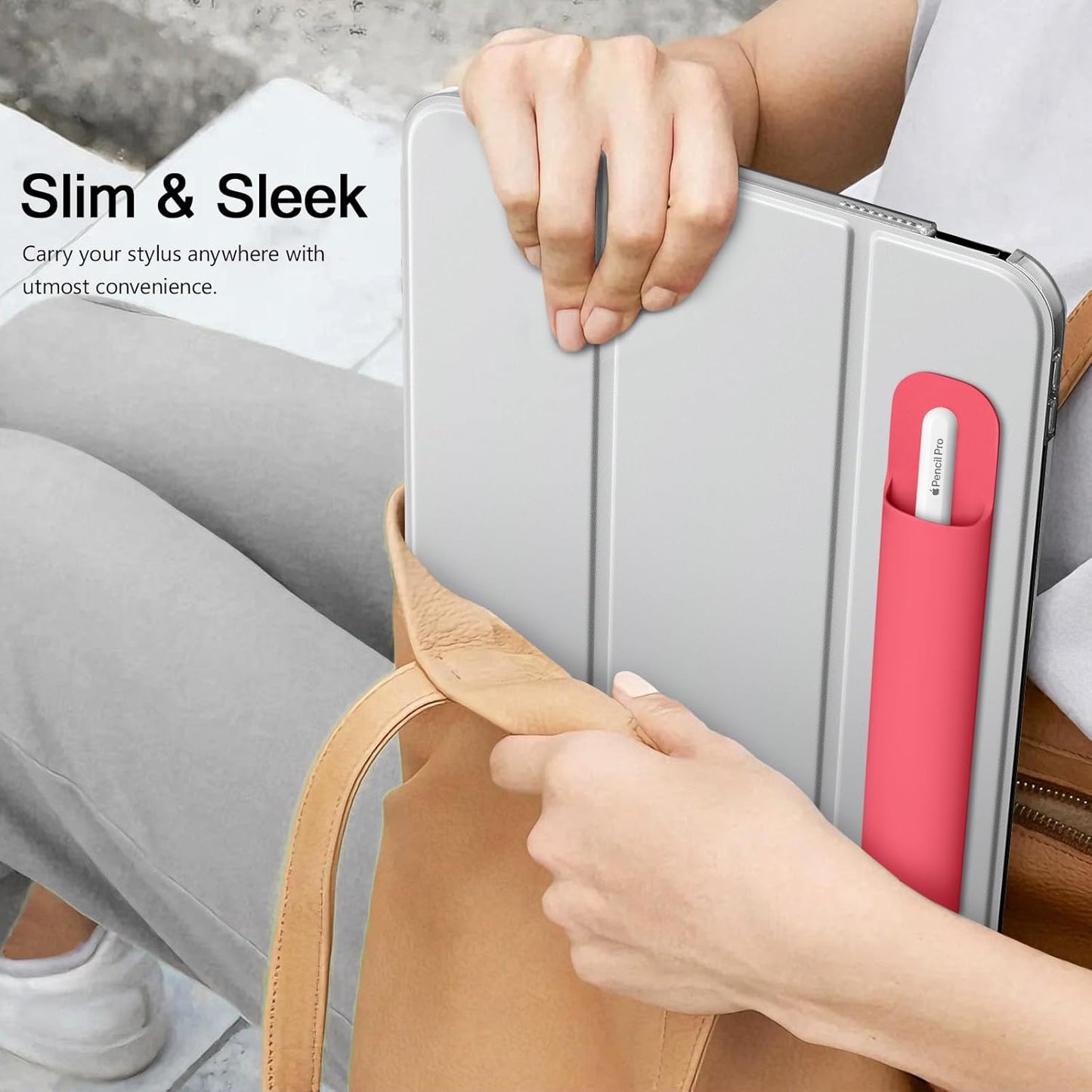 MoKo Pencil Case Holder, Adhesive Silicone Pencil Protected Sleeve Compatible with Apple Pencil Pro/ (USB-C)/ 1st/ 2nd Generation, Similarly Sized Styluses Accessories, Black