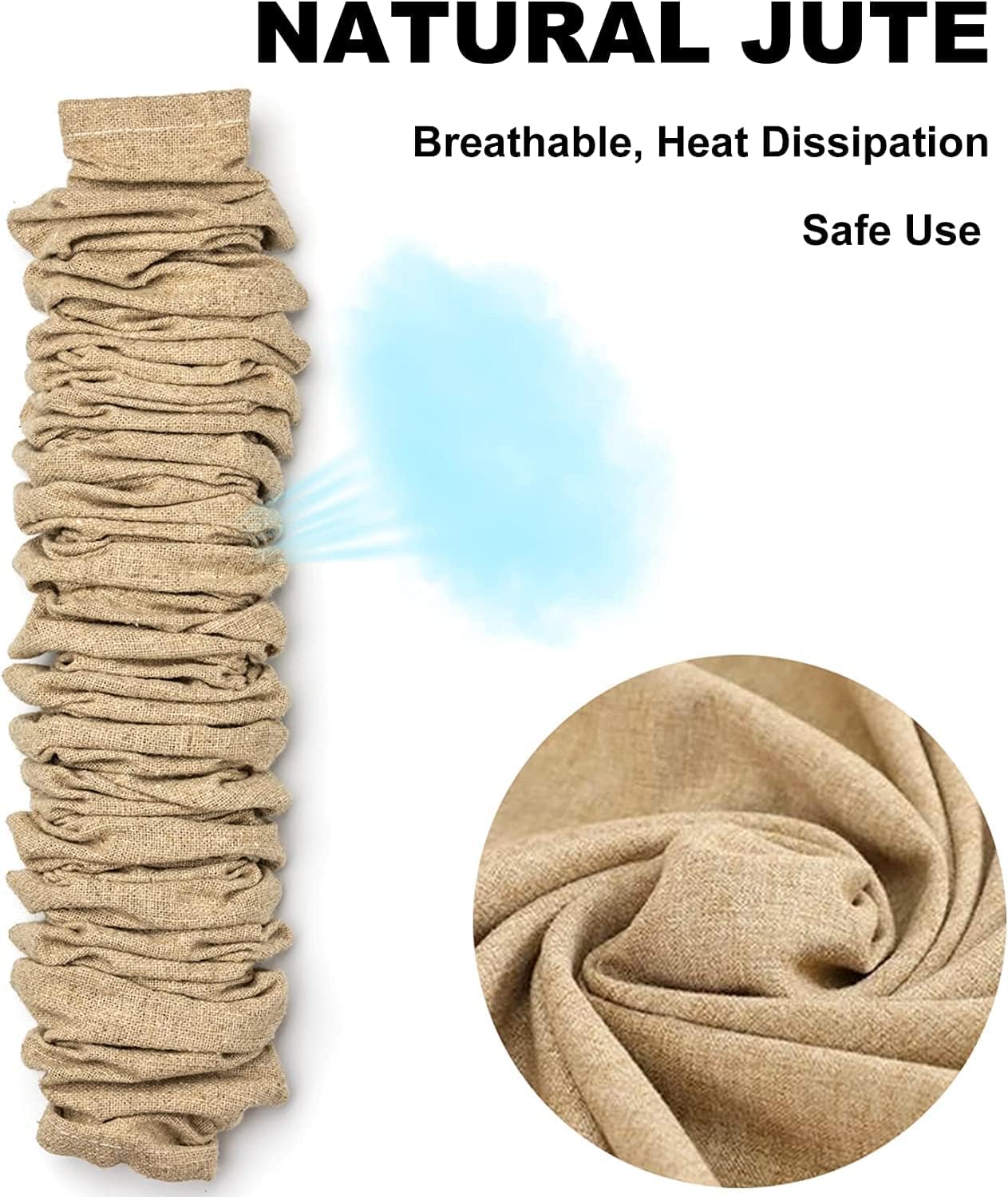 Fabric Cord Cover, Chandelier Chain Sleeve, 4 feet Length Natural Linen Burlap Wire Covers Use for Ceiling Lighting, Electrical Wires on Floor, Lamps Cable Management, Swings Chain Cover Decorative