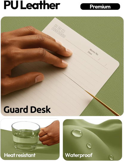 YSAGi Leather Office Desk Pad Protector, Large Mouse Pad, Non-Slip, PU Leather, Laptop Desk Blotter, Waterproof Writing Pad for Office and Home, Black, 23.6" x 13.8" - Colors B