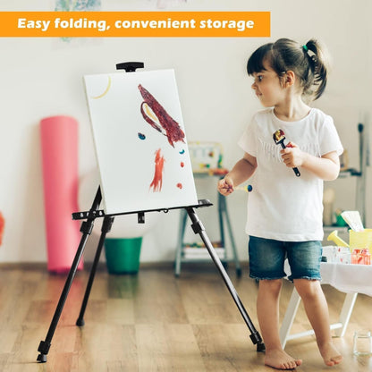 Art Easel Stand for Painting and Sign - RRFTOK 17 to 66 Inch Adjustable Aluminum Tripod Easels for Display, Portable Canvas and Poster Stand with Carry Bag for Beginners, Students and Classroom Use