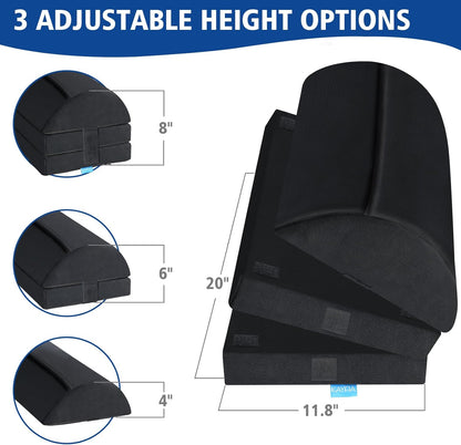 KAYFIA Foot Rest for Under Desk at Work XXL(20in) with 3 Adjustable Heights，Foot Stool with Supportive Gel Foam, Warmer Feet Pocket Footrest for Office Gaming Chair, for Leg Support -Black