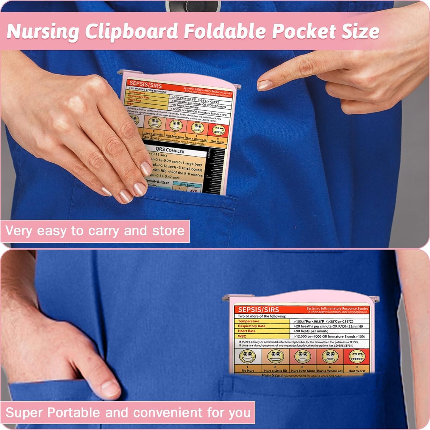 Clipboard Foldable Without Edition Cheat Sheets Aluminum 3 Layers Foldable Clipboards Pocket Size Profile Clip Clipboards Notepad for Students, Nurses,Contractor Trucker Driver