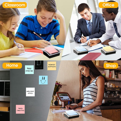 4 Pcs Pop up Sticky Notes Dispenser Sticky Note Holder Black Base Clear Top for 3 x 3 Inches Pad Holder for Acrylic Memo Organizer Fits Reminder School Office Home Store