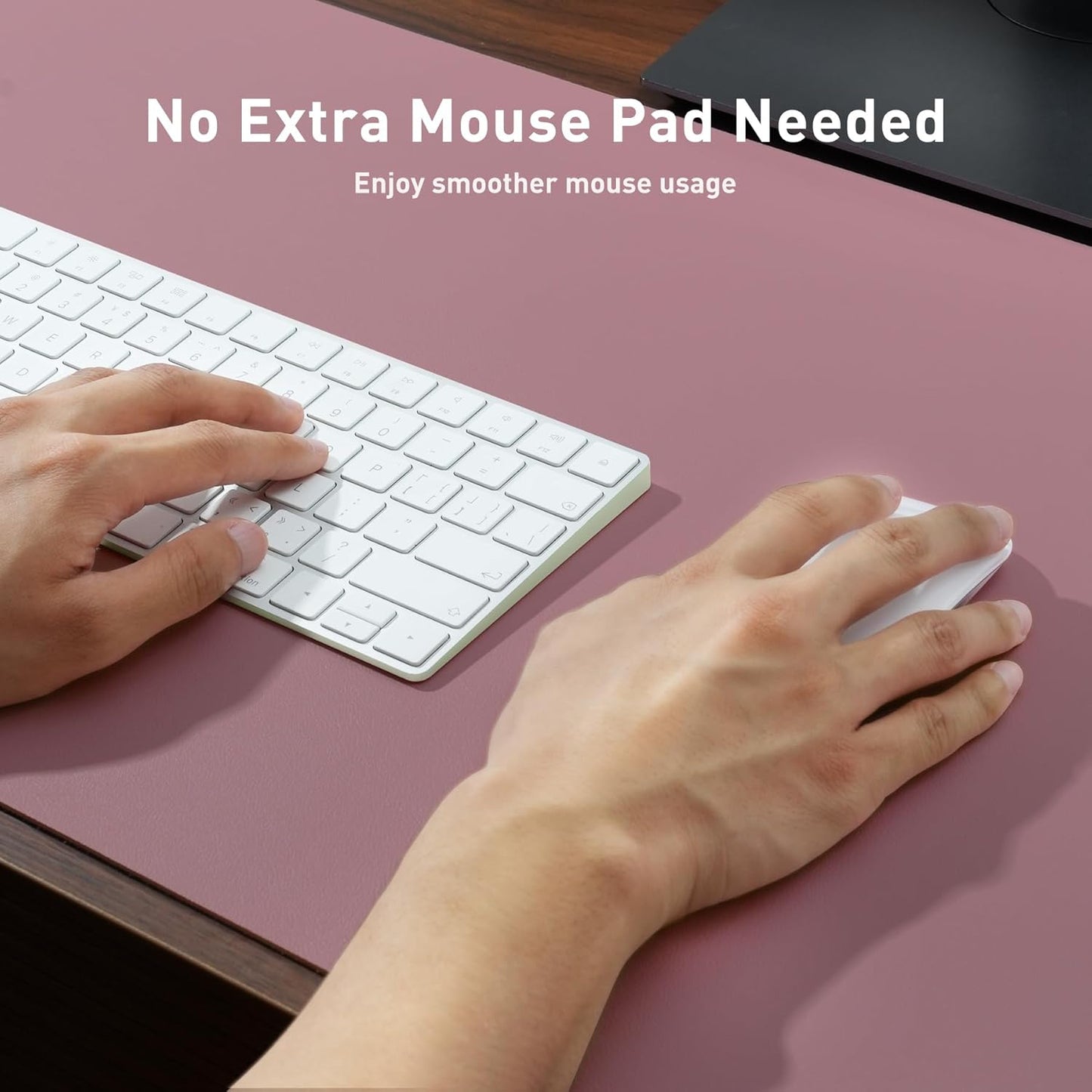 Aothia Leather Desk Pad Protector, Mouse Pad, Office Desk Mat, Non-Slip PU Leather Desk Blotter, Laptop Desk Pad, Waterproof Desk Writing Pad for Office and Home(Dark Blue,31.5" x 15.7") - Colors B