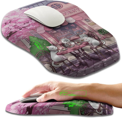 Ergonomic Slope Mouse Pad Wrist Support, Wrist Rest Mousepad for Carpal Tunnel Pain Relief with Massage Bulge and Slow Rebound Memory Foam (12x8 inch, Black)