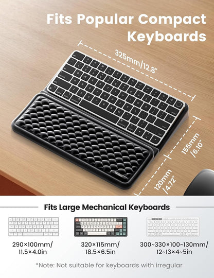 Vaydeer Wrist Rest with Keyboard Stand, Computer Wrist Support Pad, Ergonomic Keyboard Riser Holder Lifter Tray with Wrist Pad, Soft Memory Foam Desk Cushion, Palm Hand Typing for Office Home School