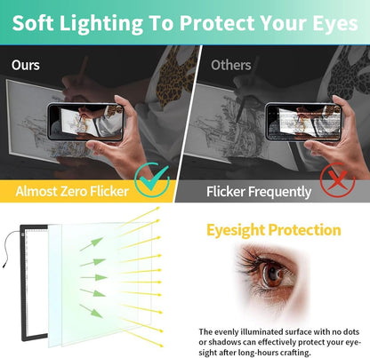 YINGWOND A1 Large LED Light Board for Diamond Painting, Tracing Copy Pad with Scale Eye Protection, Dimmable Brightness A1 Light Box for 5D Diamond Painting, Sketching, Animation