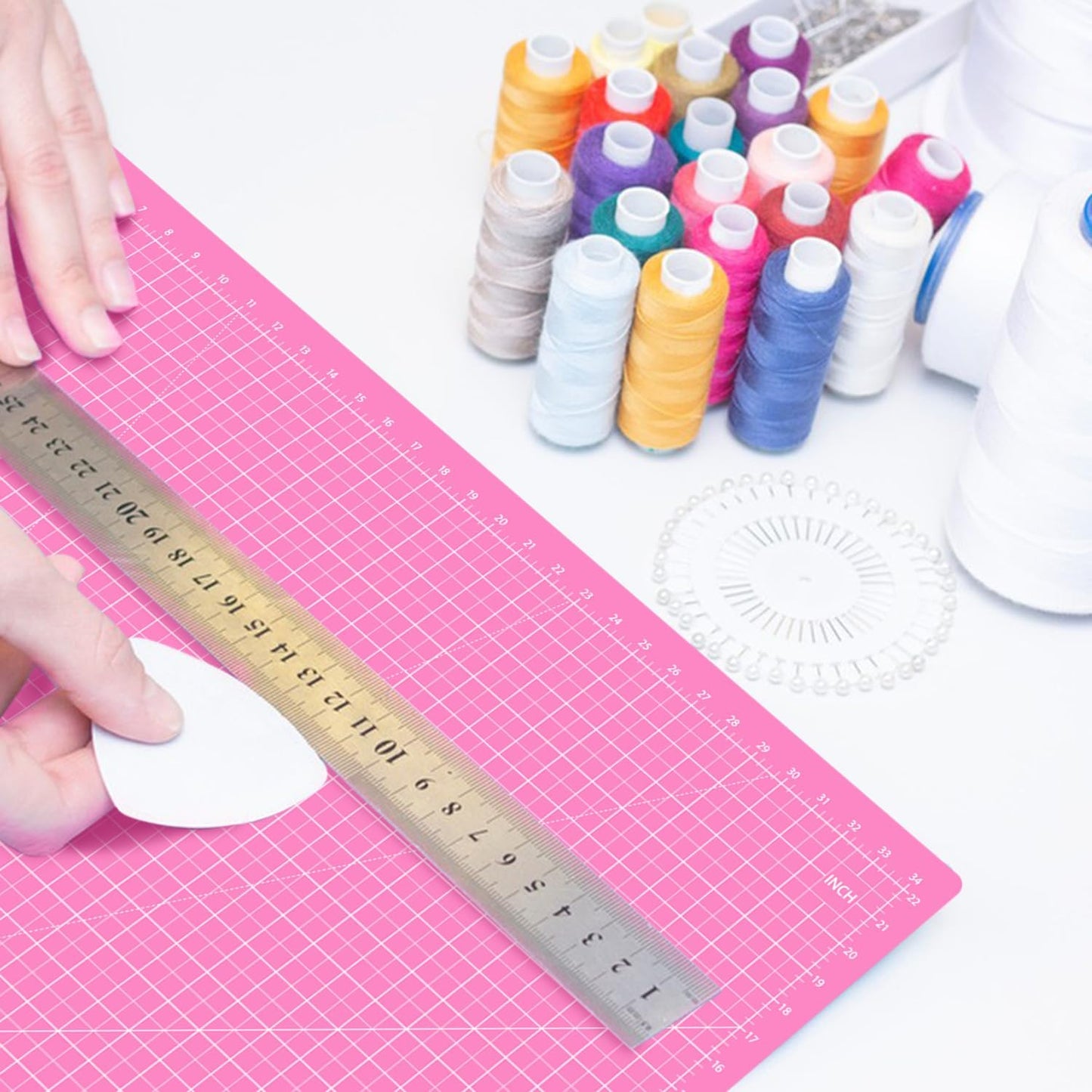 HEADLEY TOOLS 18" x 24" Thickened Self Healing Cutting Mat, A2 Rotary Cutting Sewing Mat for Crafts, Double Sided 5-Ply Table Cutting Board for Fabric Quilting Leather Arts Hobby Project, Grey/Black