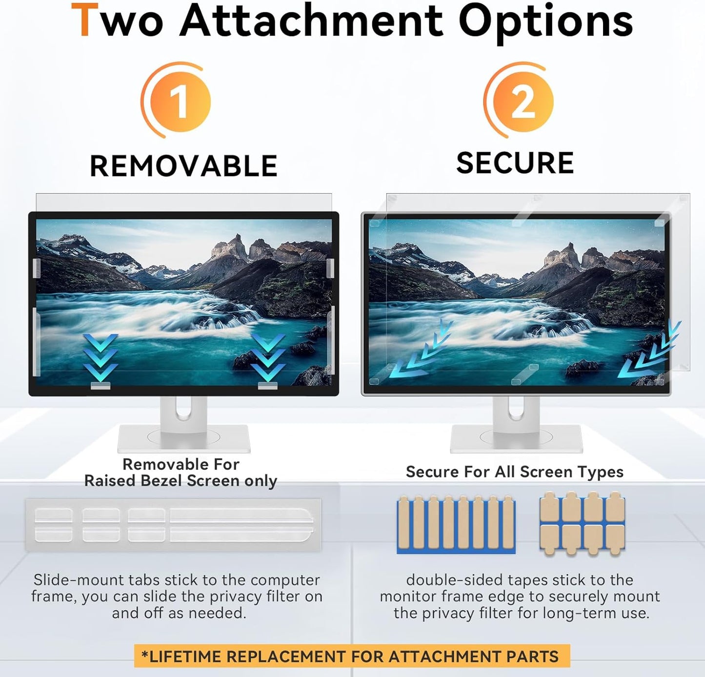 Mamol 34 Inch Curved Computer Privacy Screen Filter for 21:9 Aspect Ratio Widescreen Monitor - Anti Glare Blue Light Filter, Removable Computer Monitor Privacy Shield, Anti-Scratch Screen Protector