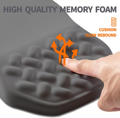 Ergonomic Slope Mouse Pad Wrist Support, Wrist Rest Mousepad for Carpal Tunnel Pain Relief with Massage Bulge and Slow Rebound Memory Foam (12x8 inch, Black)