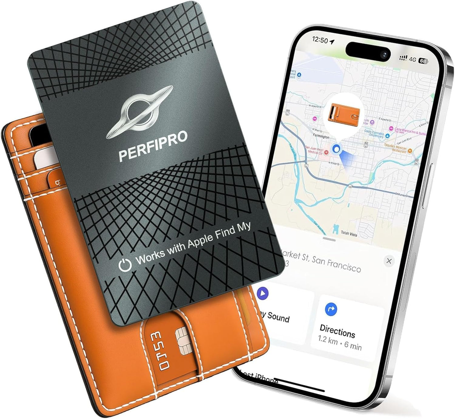 Wallet Tracker Card (Both iOS and Android) | No Monthly Fee | Waterproof | Wireless Charging | Anti-Lost, Thin Bluetooth Smart Card Finder for Wallet, Luggage, Backpack