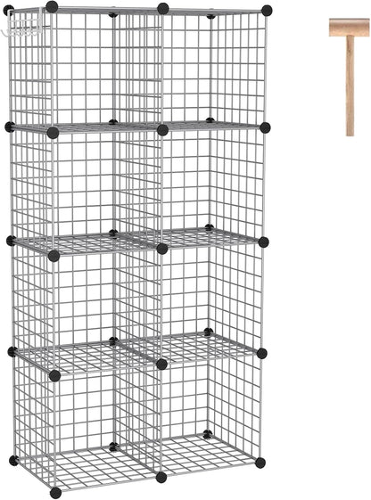 C&AHOME Wire Cube Storage, 6 - Cube Organizer Metal C Grids, Modular Shelves Units, Storage Bins Shelving, Closet Organizer, Ideal for Home, Office, Living Room, 36.6”L x 12.4”W x 36.6”H Black