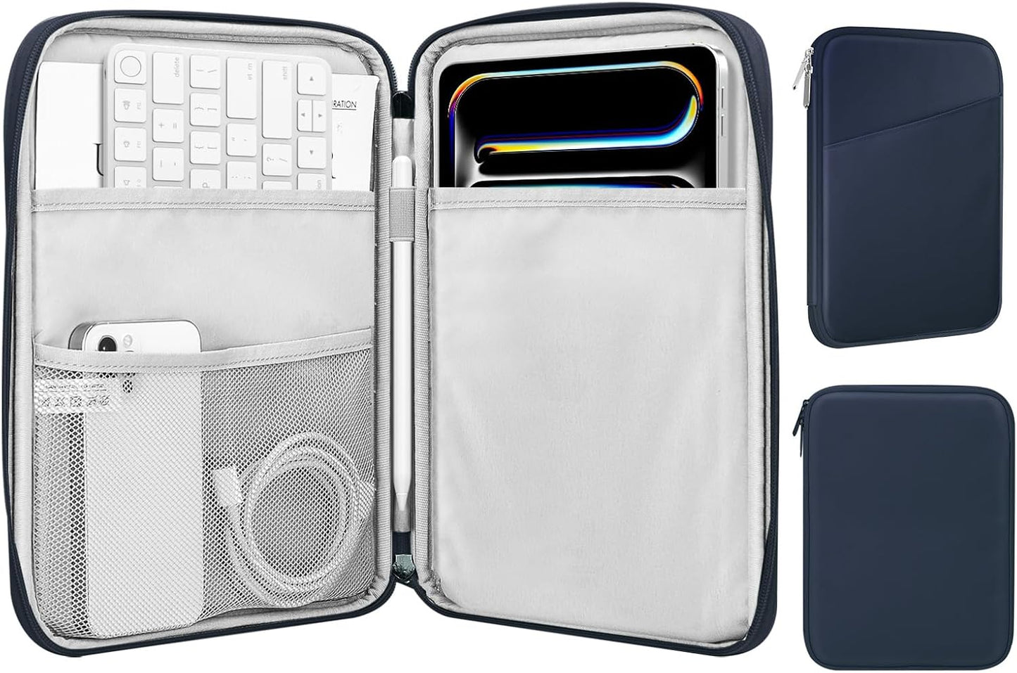 MoKo 9-11 Inch Tablet Sleeve Case, Fits New 11inch iPad Air M4/Pro M5, iPad A16 11", i-Pad 10/9/8/7th/Air 5/4th 10.9"/10.2", Tab S9/S8 11", Protective Bag Carrying Case with Pocket, Dark Gray