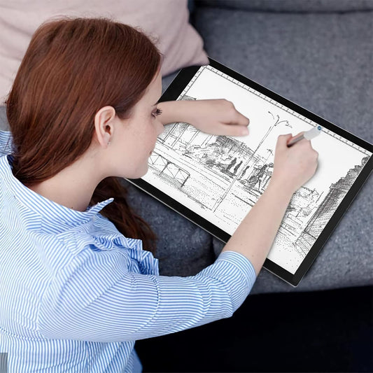 A0/A1/A2/A3/A4 Tracing Light Box, Portable Ultra-Thin Stepless Dimmable Brightness LED Light Pad, Wireless Rechargeable Led Light Board for Diamond Painting Sketching Drawing