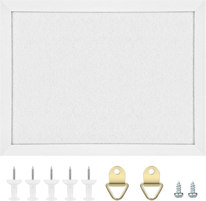 TORASO Cork Board Bulletin Board with Felt,Wood Framed Display Bulletin Board for Walls with Pins, Eye Bolts, gaskets, Screws, Pin Board for Office, School and Home(Black,1pc)