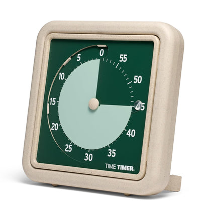 Time Timer® Retro 8 inch Eco Edition Visual Timer - 60 Minute Desk Countdown Clock Made with at Least 20% Natural Plant Material- Blue Water