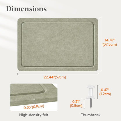 Lifewit Cork Board Alternative,22.4"x 14.8" Bulletin Board with Self-Adhesive,Foldable Decorative Felt Pin Board Vision Board Message Board with 20 Pushpins for Office Wall Decor, Room Decor, Oatmeal