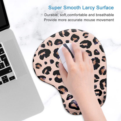 ITNRSIIET Ergonomic Mouse Pad with Gel Wrist Support Wrist Rest Smooth Surface Non-Slip PU Base Comfortable Office Supplies Pain Relief, 9.5 x 8 inches, Beach
