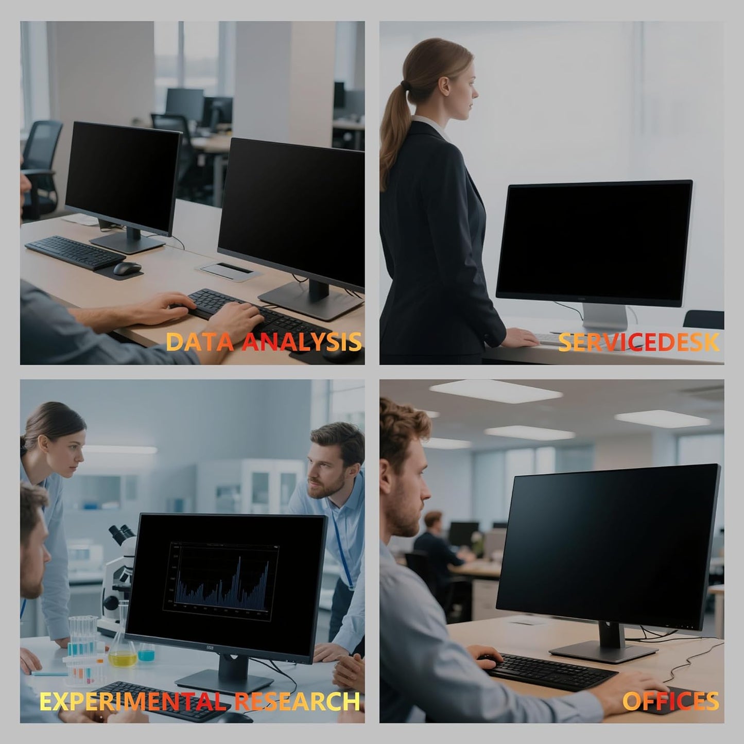2 Pack Magnetic Hanging Computer Privacy Screen 24 Inch for 16:9 Widescreen Monitor, Removable Privacy Screen Anti Glare Blue Light Computer Screen Privacy Shield, Anti-Scratch 24in Protector Film