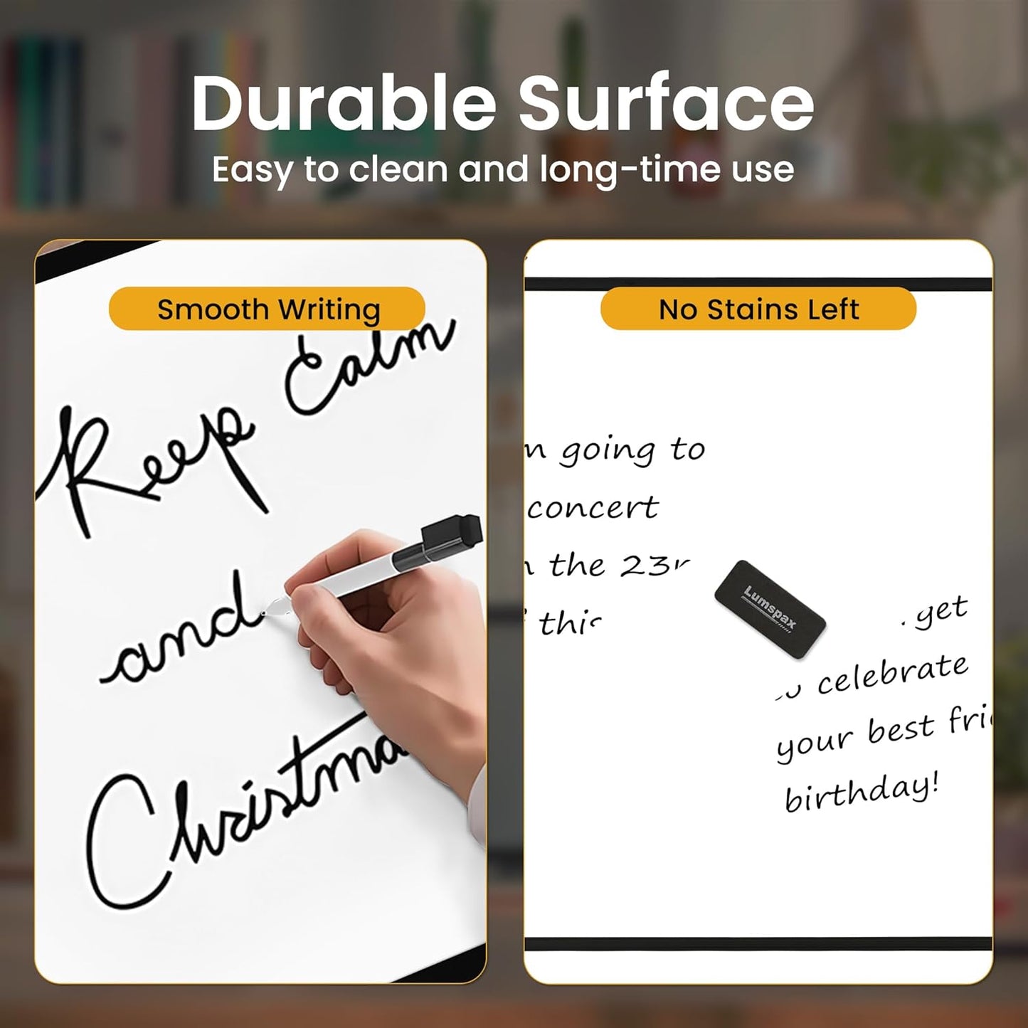 Small Dry Erase Board for Wall, 16" x 12" Double-Sided Hanging Whiteboard, Magnetic White Board with 4 Markers, 4 Magnets and 3 Mini Sticky Notes, Portable Whiteboard for Kids, School, Home, Office