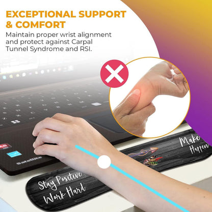 Mouse Pad with Wrist Support, Ergonomic Gel Mouse Pad Beautiful Flowers,Pink Hyacinths on Wood Panel，Non-Slip Durable, Memory Foam Keyboard Wrist Rest, Suitable for Office Typing Games