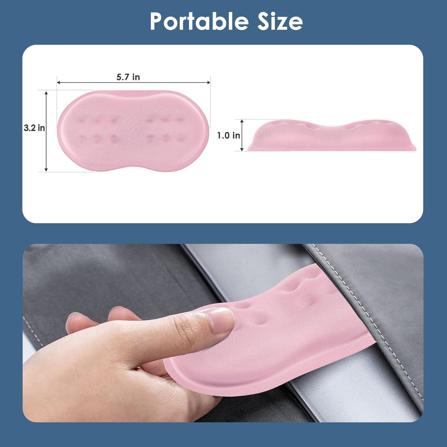 VANKEY Mouse Wrist Rest, Desk Wrist Pad for Mouse, Comfortable Computer Mouse Wrist Support, Ergonomic Wrist Rest with Memory Foam Fillings, Non-Slip Base (Black)