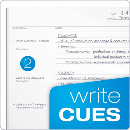 Oxford FocusNotes Writing Pad, Clear Note-Taking System, 8.5 x 11 Sheets, Guided Note, Cue & Summary Sections, 50 Sheets, Professional School and Office Notepad, Proudly Made in the USA