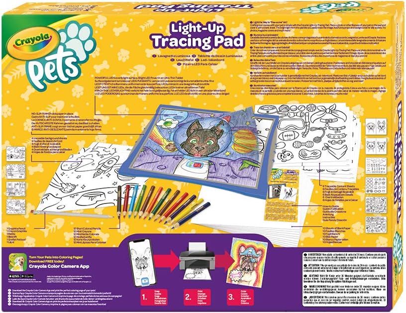 Crayola Light Up Tracing Pad, Pet Pictures, Gift for Pet Lovers, Kids & Adults, Multi