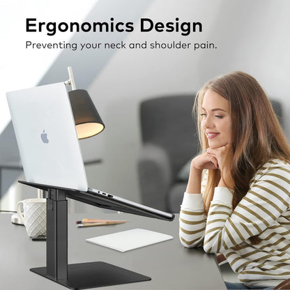 Adjustable Laptop Stand, Tall, Strong, Airflow, Suitable for 13.3-17.3 Inch Laptops, Lift Screen to Eye Level for Video Conferences