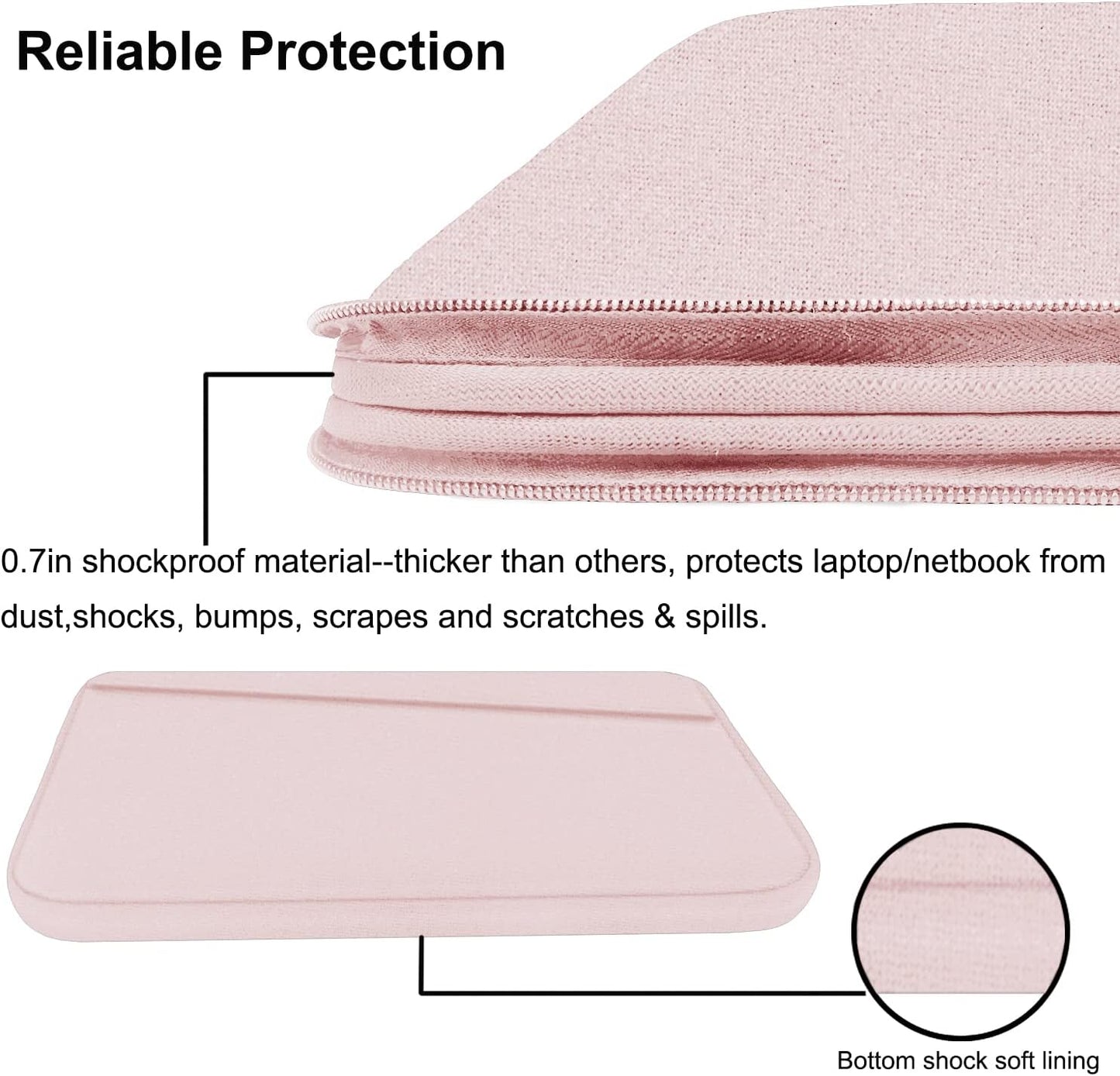 Laptop Sleeve 15.6 inch, Durable Computer Carrying Bag Protective Case Briefcase Handbag with Front Pocket, Slim Laptop Cover for 15-16 Inch HP, Dell, Lenovo, Asus, Notebook, Black
