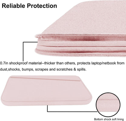 Laptop Sleeve 15.6 inch, Durable Computer Carrying Bag Protective Case Briefcase Handbag with Front Pocket, Slim Laptop Cover for 15-16 Inch HP, Dell, Lenovo, Asus, Notebook, Black