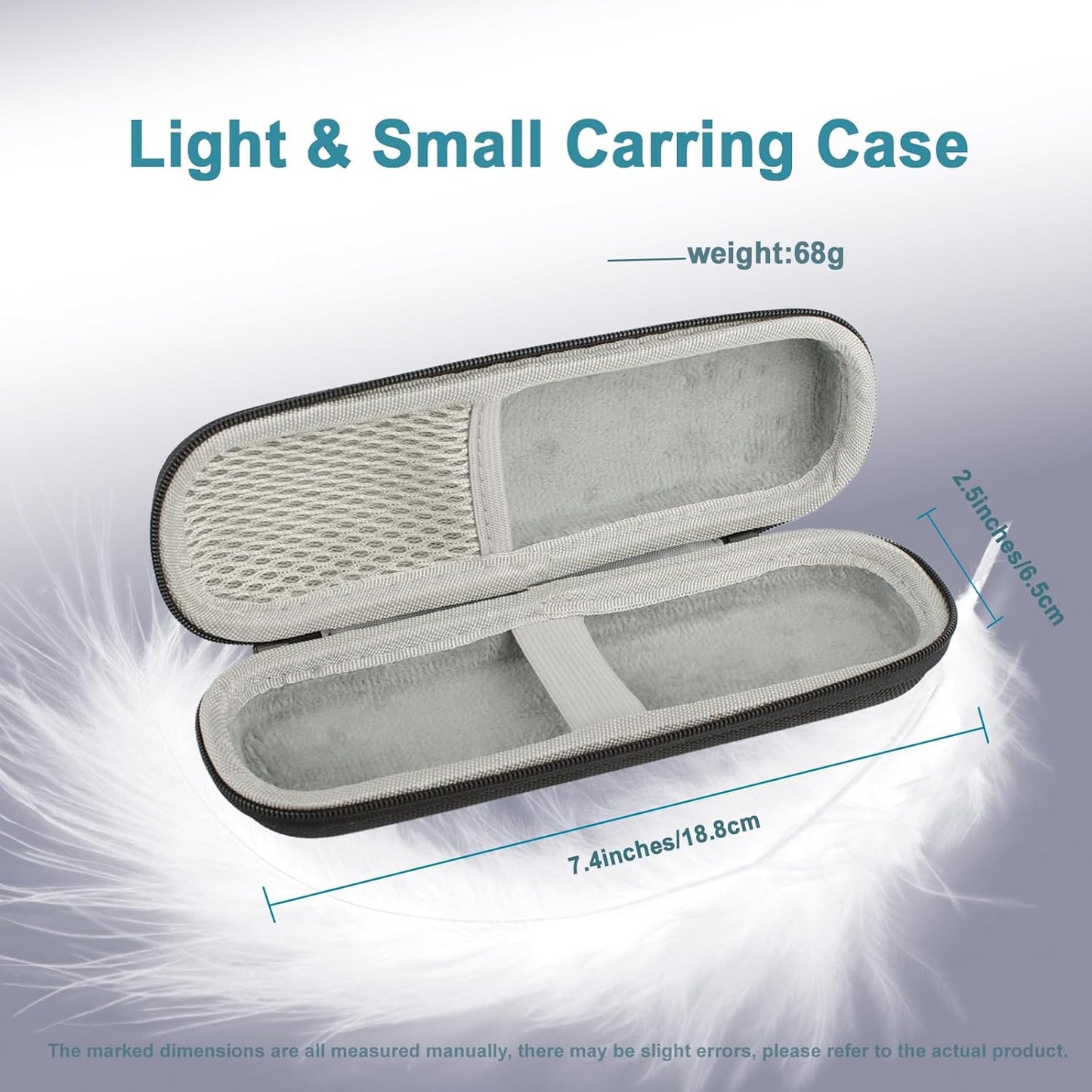 Carrying Vape Case for 510 Thread Battery & Cartridge – Hard Shell EVA Small Zipper Pouch Organizer | Fits Inhalers, Diffuser Pen, USB Cables & Personal Items | for Commuting & Travel | Empty Black
