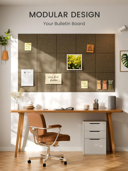 Bumusty Large Cork Board Alternative-48 x 36" Felt Bulletin Board Tiles, with 30 Pushpins, 70 Adhesive Tabs, Bold-Stripe 12-Pack, Cork Boards for Office Push Pin Board Felt Board-Carbon Blue